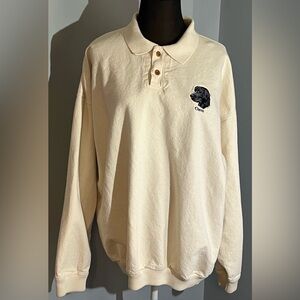 Men’s Vintage Orvis Heavyweight Black Dog Embroidered Large Collared Sweatshirt